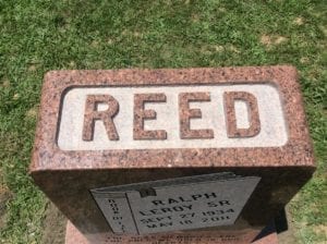 Polished Raised Lettering Style in Red Granite